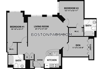 Waltham Apartment for rent 2 Bedrooms 2 Baths - $3,102